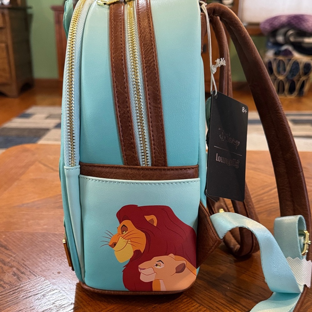 Loungefly Aqua Lion King Duo Mini Backpack - Picture 2 of 7